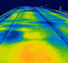 Thermal image of a concrete bridge deck